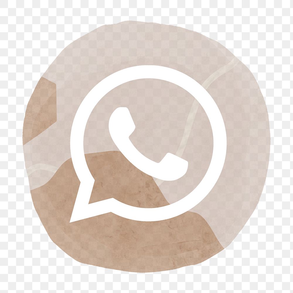 WhatsApp icon png for social media in watercolor design. 2 AUGUST 2021 - BANGKOK, THAILAND