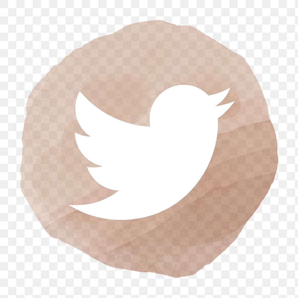 Twitter app png icon with a watercolor graphic effect. 2 AUGUST 2021 - BANGKOK, THAILAND