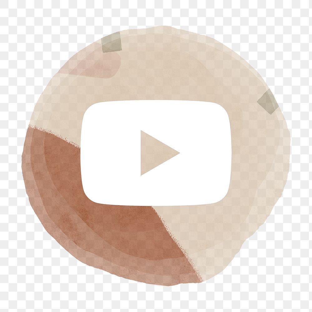YouTube app icon png with a watercolor graphic effect. 2 AUGUST 2021 - BANGKOK, THAILAND