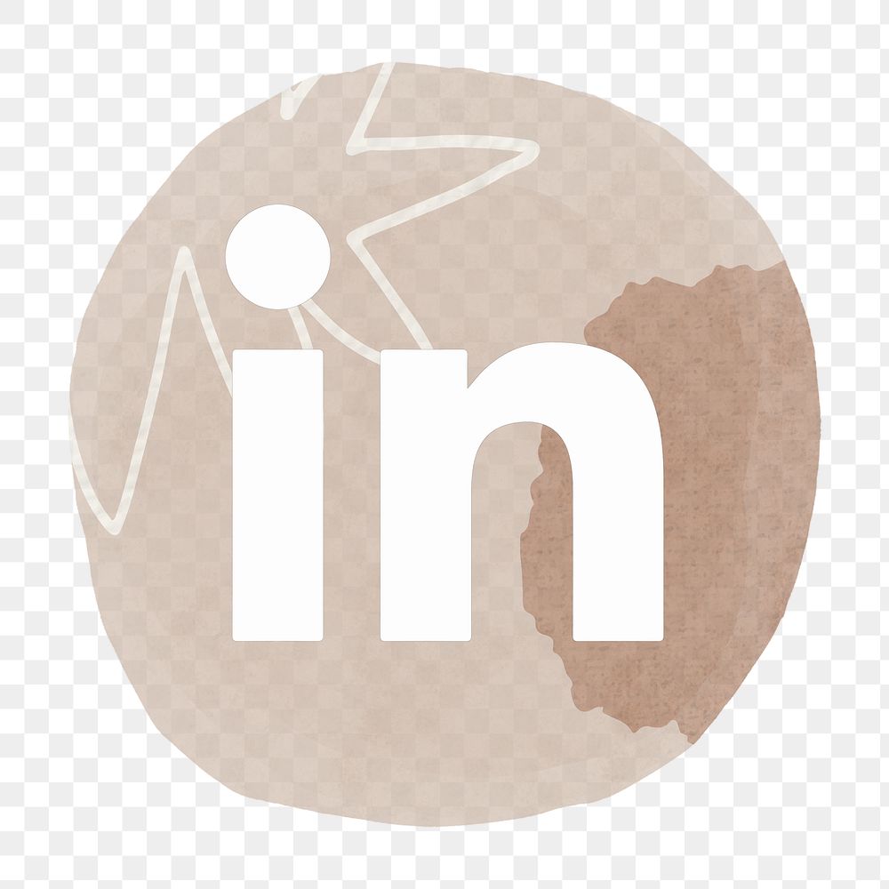 LinkedIn logo png in watercolor design. Social media icon. 2 AUGUST 2021 - BANGKOK, THAILAND