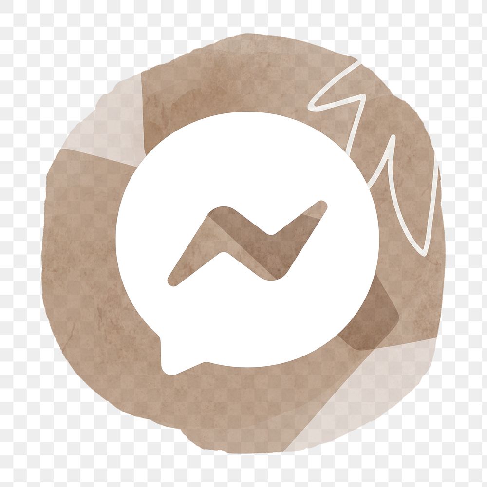 Facebook Messenger app icon png with a watercolor graphic effect. 2 AUGUST 2021 - BANGKOK, THAILAND