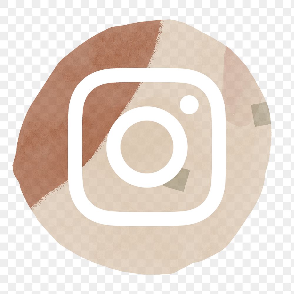 Instagram logo png in watercolor design. Social media icon. 2 AUGUST 2021 - BANGKOK, THAILAND