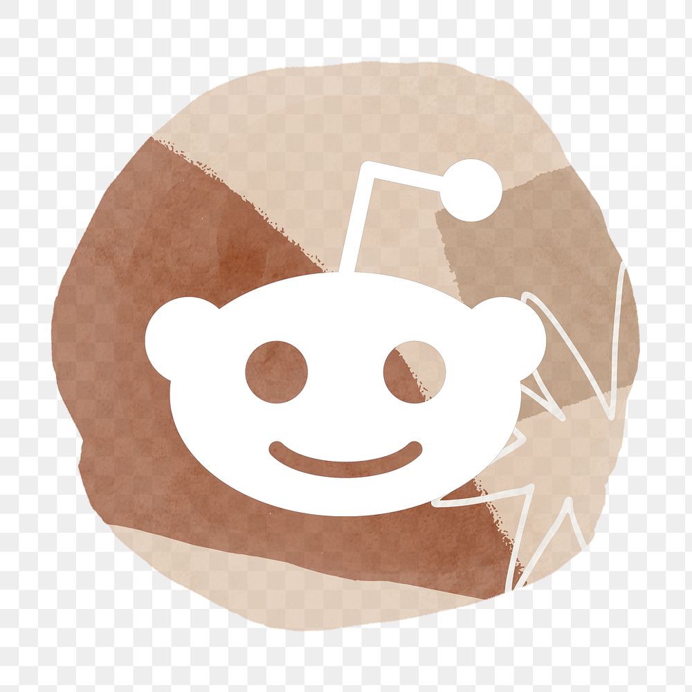 Reddit logo png in watercolor design. Social media icon. 2 AUGUST 2021 - BANGKOK, THAILAND