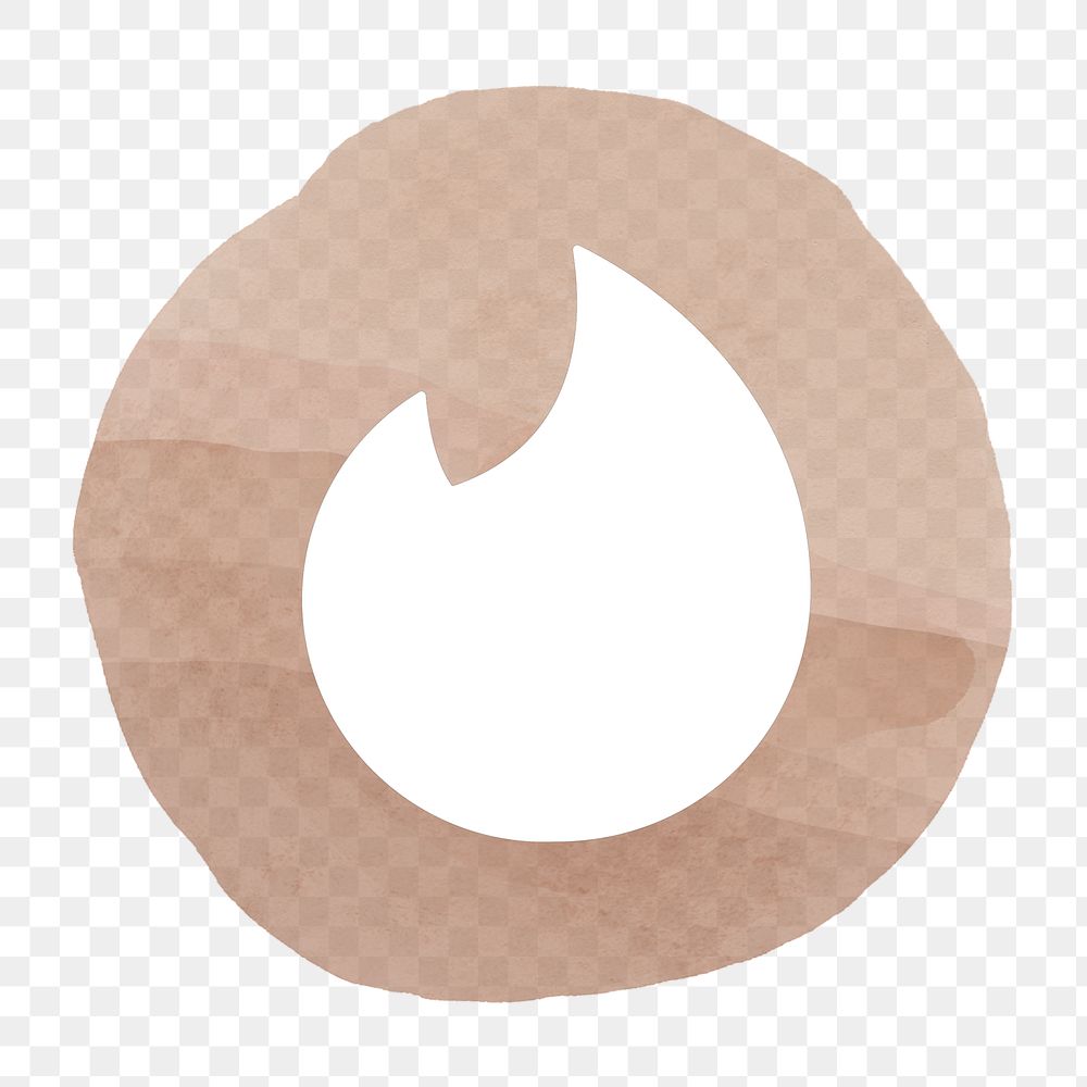 Tinder icon png for social media in watercolor design. 2 AUGUST 2021 - BANGKOK, THAILAND