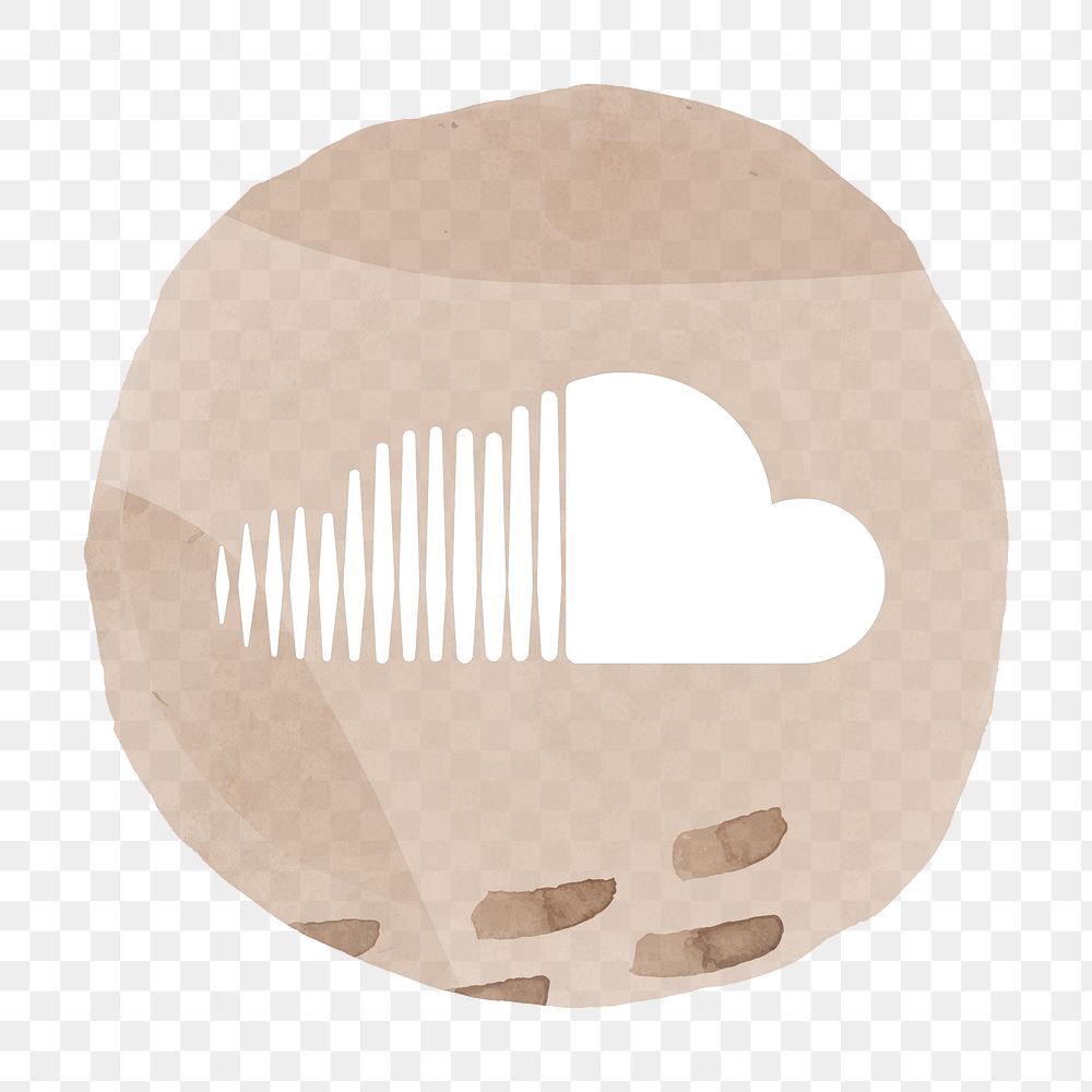 SoundCloud icon png for social media in watercolor design. 2 AUGUST 2021 - BANGKOK, THAILAND