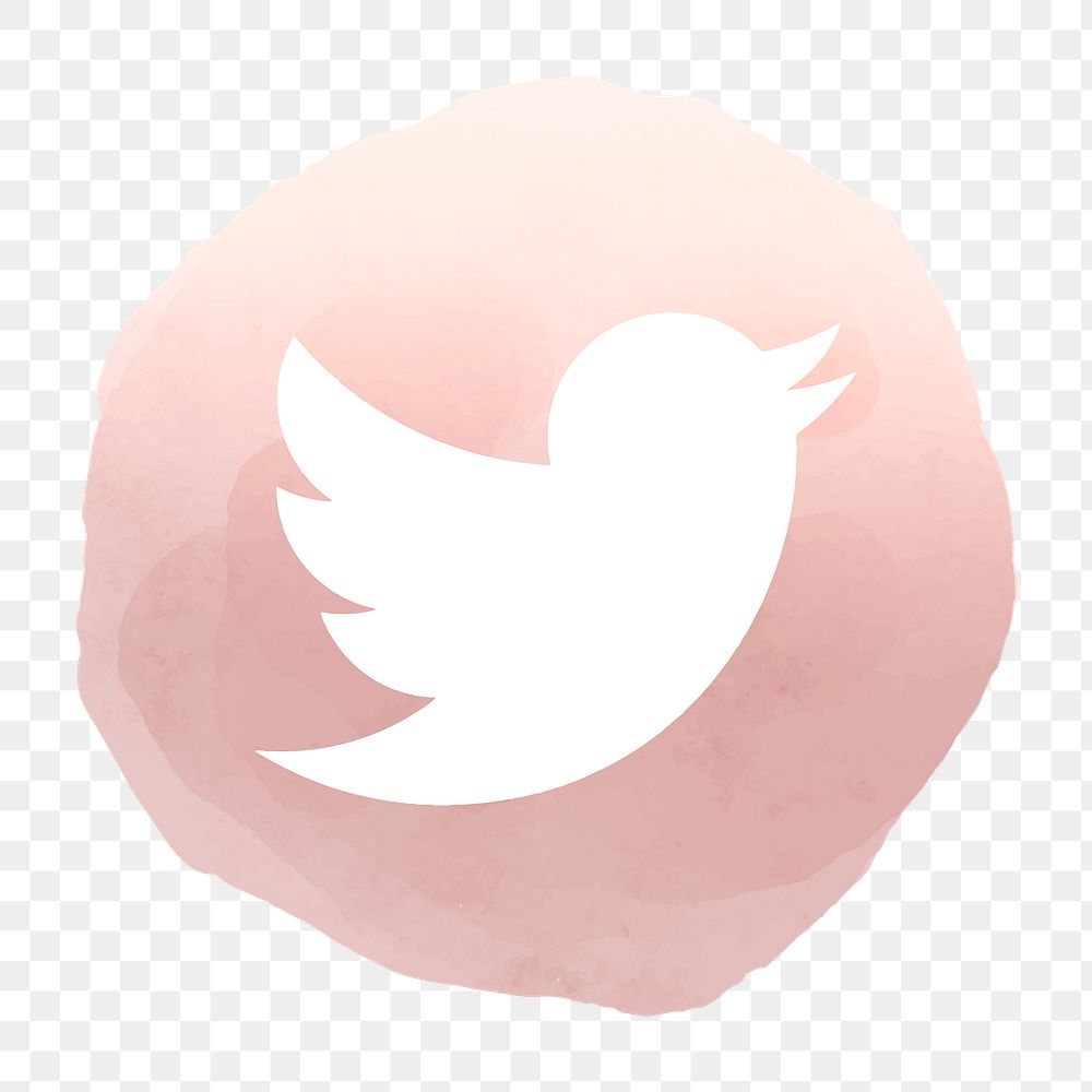 Twitter app png icon with a watercolor graphic effect. 2 AUGUST 2021 - BANGKOK, THAILAND