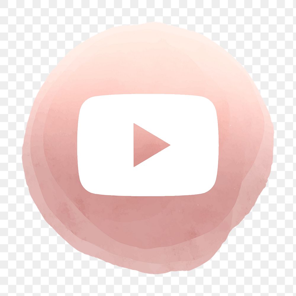 YouTube app icon png with a watercolor graphic effect. 2 AUGUST 2021 - BANGKOK, THAILAND