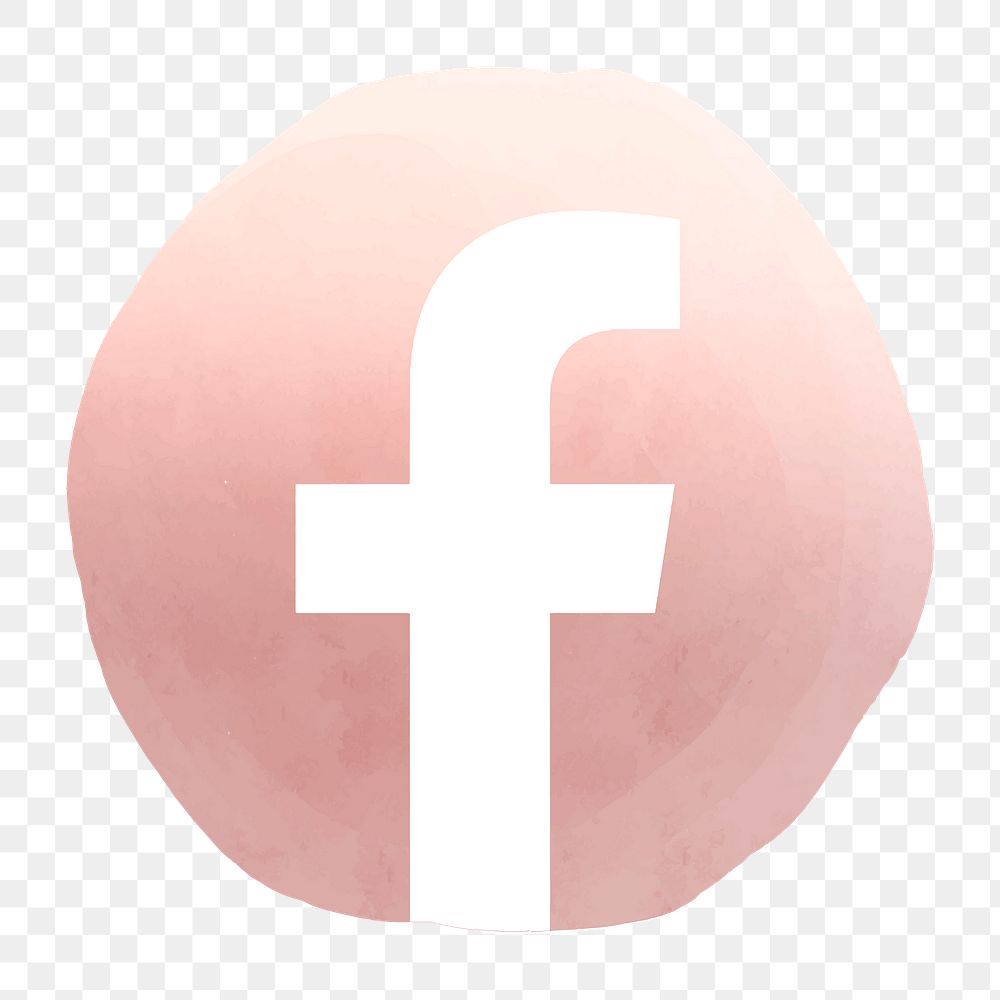 PNG Facebook app icon with a watercolor graphic effect. 2 AUGUST 2021 - BANGKOK, THAILAND