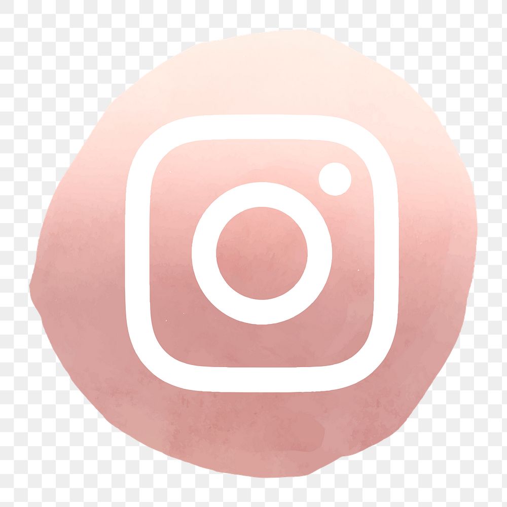 Instagram logo png in watercolor design. Social media icon. 2 AUGUST 2021 - BANGKOK, THAILAND