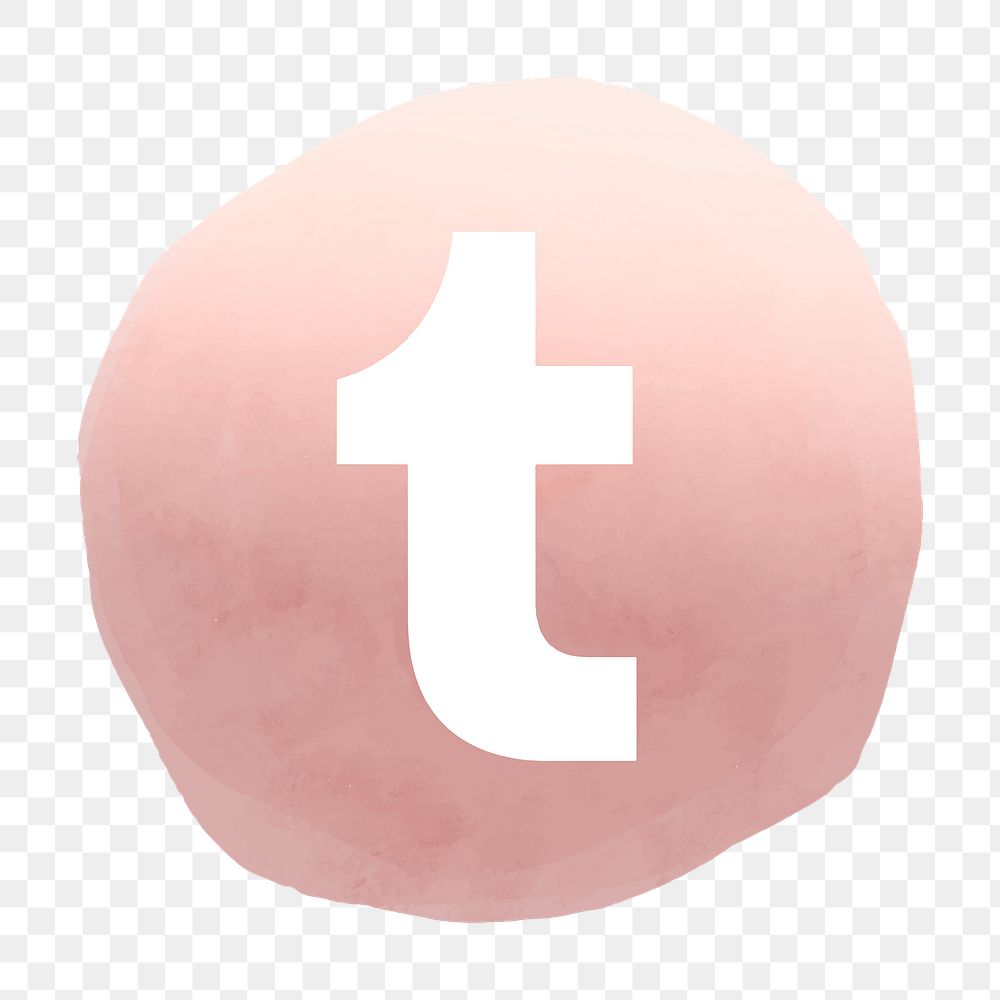 Tumblr icon png for social media in watercolor design. 2 AUGUST 2021 - BANGKOK, THAILAND