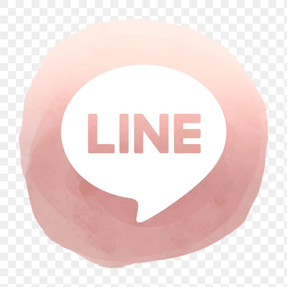 LINE app PNG icon with a watercolor graphic effect. 2 AUGUST 2021 - BANGKOK, THAILAND