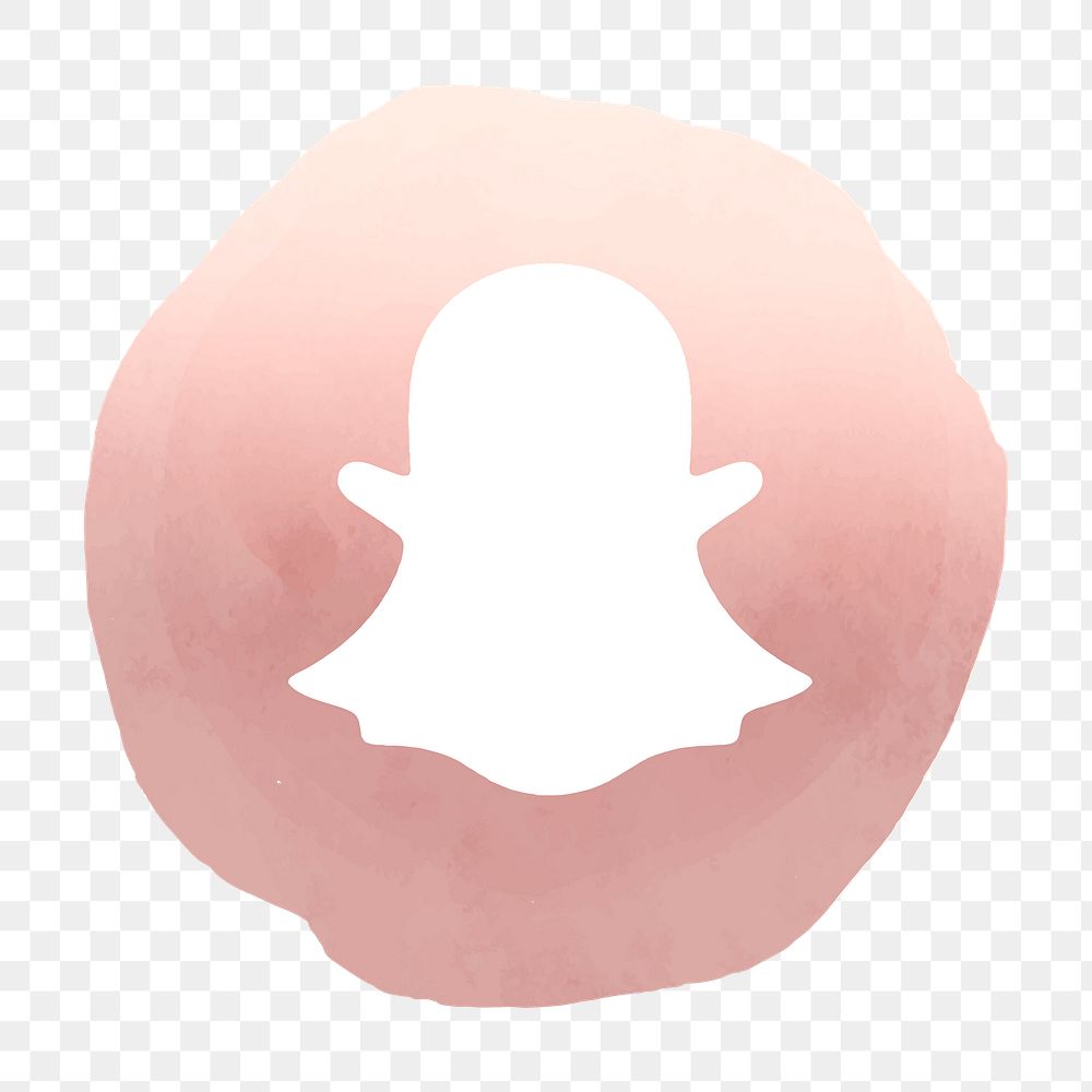 Snapchat logo png in watercolor design. Social media icon. 2 AUGUST 2021 - BANGKOK, THAILAND