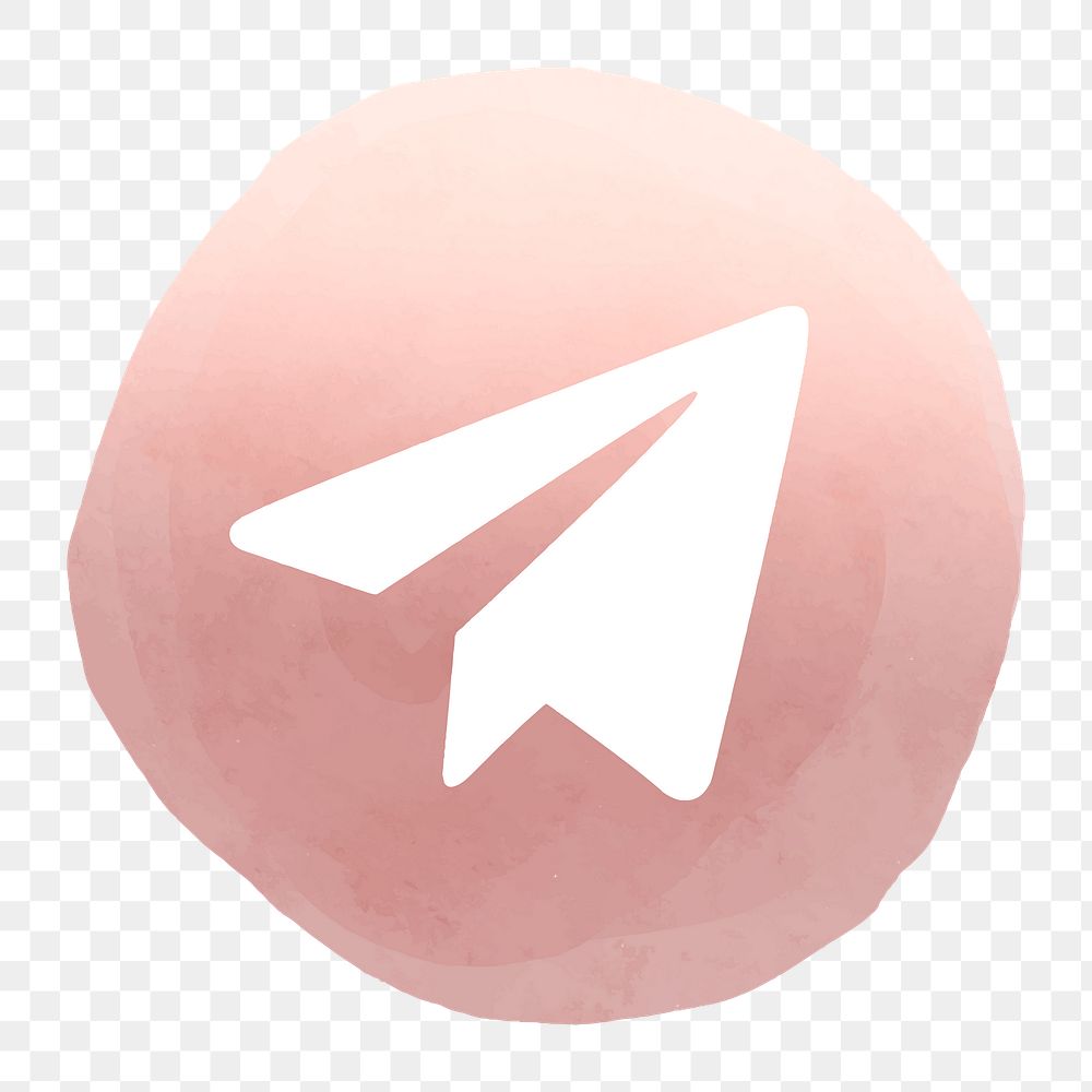 Telegram logo png in watercolor design. Social media icon. 2 AUGUST 2021 - BANGKOK, THAILAND