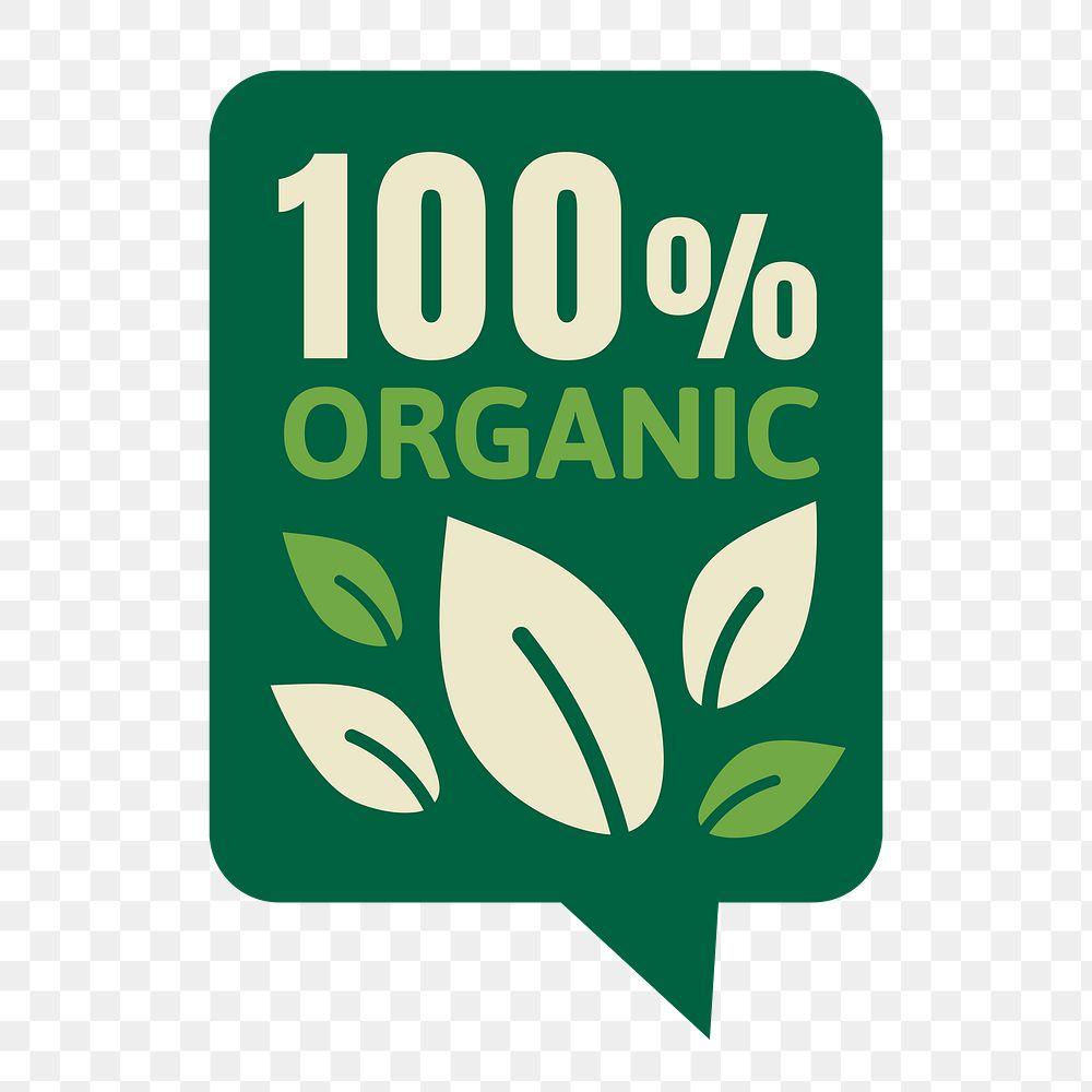 Png 100% organic badge sticker for food marketing campaign 