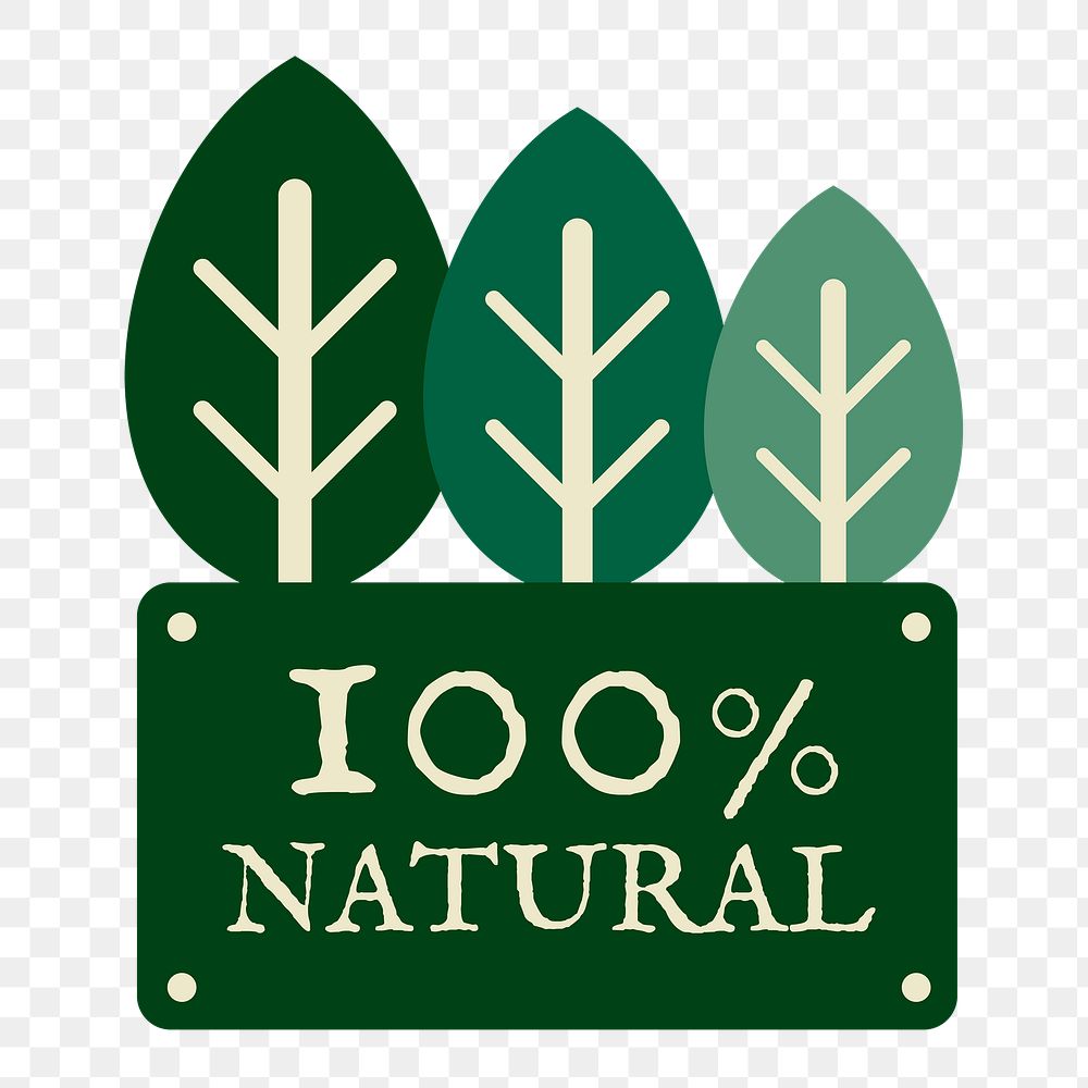 Png 100% natural badge sticker for food business campaign