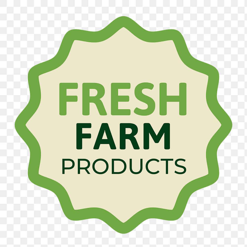 Png fresh farm products sticker for healthy diet food business campaign