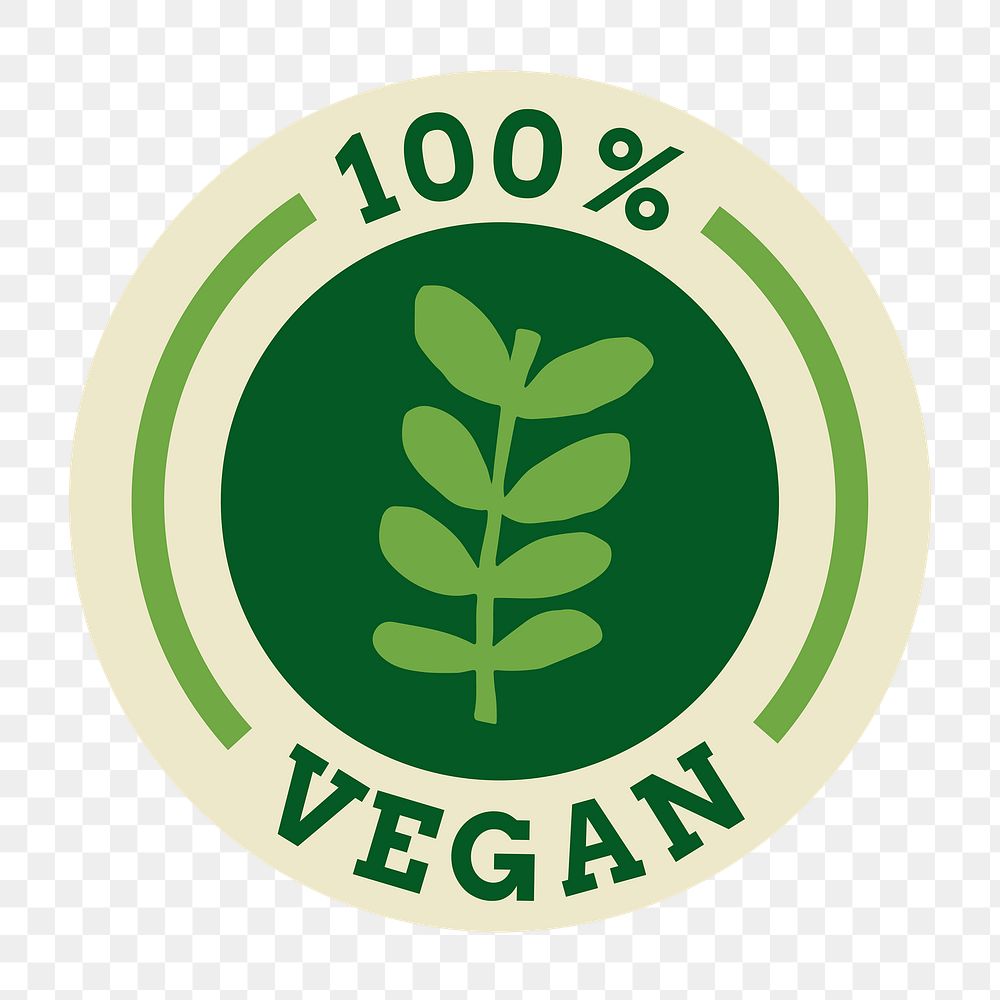 Png vegan label marketing sticker for food packaging