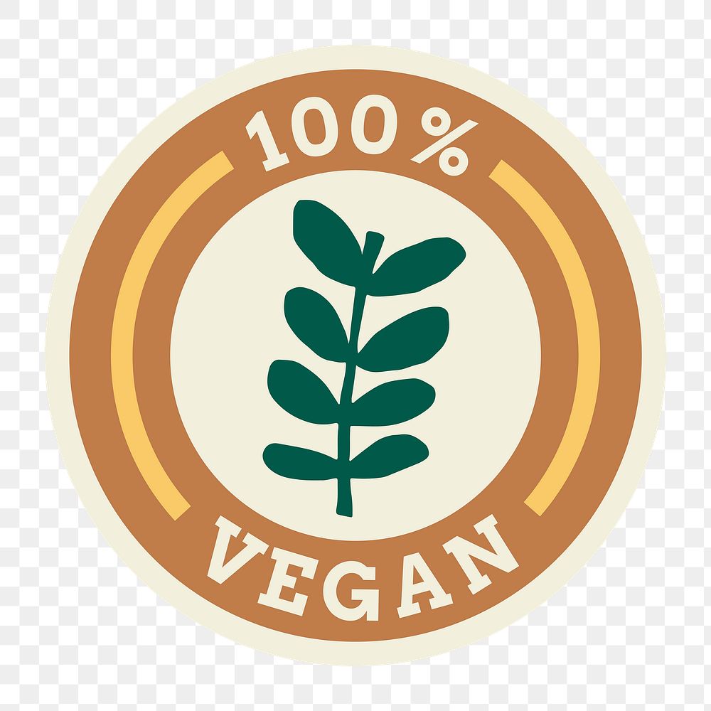 Png vegan label marketing sticker for food packaging