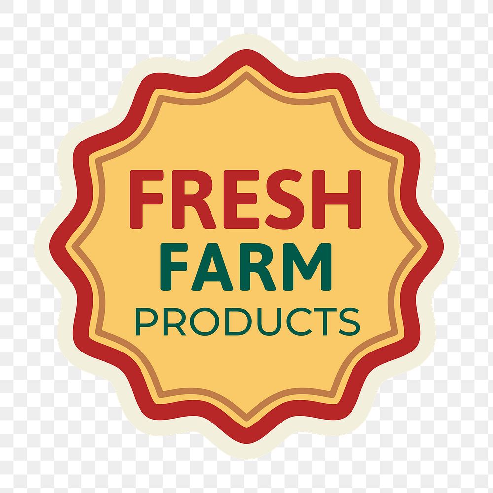 Png fresh farm products sticker for healthy diet food business campaign