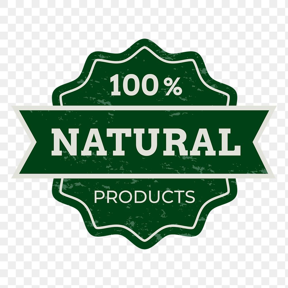 Png 100% natural badge sticker for food marketing campaign