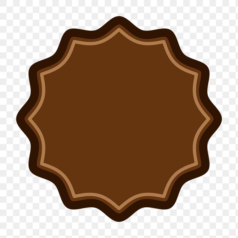 Shape png blank badge sticker in brown