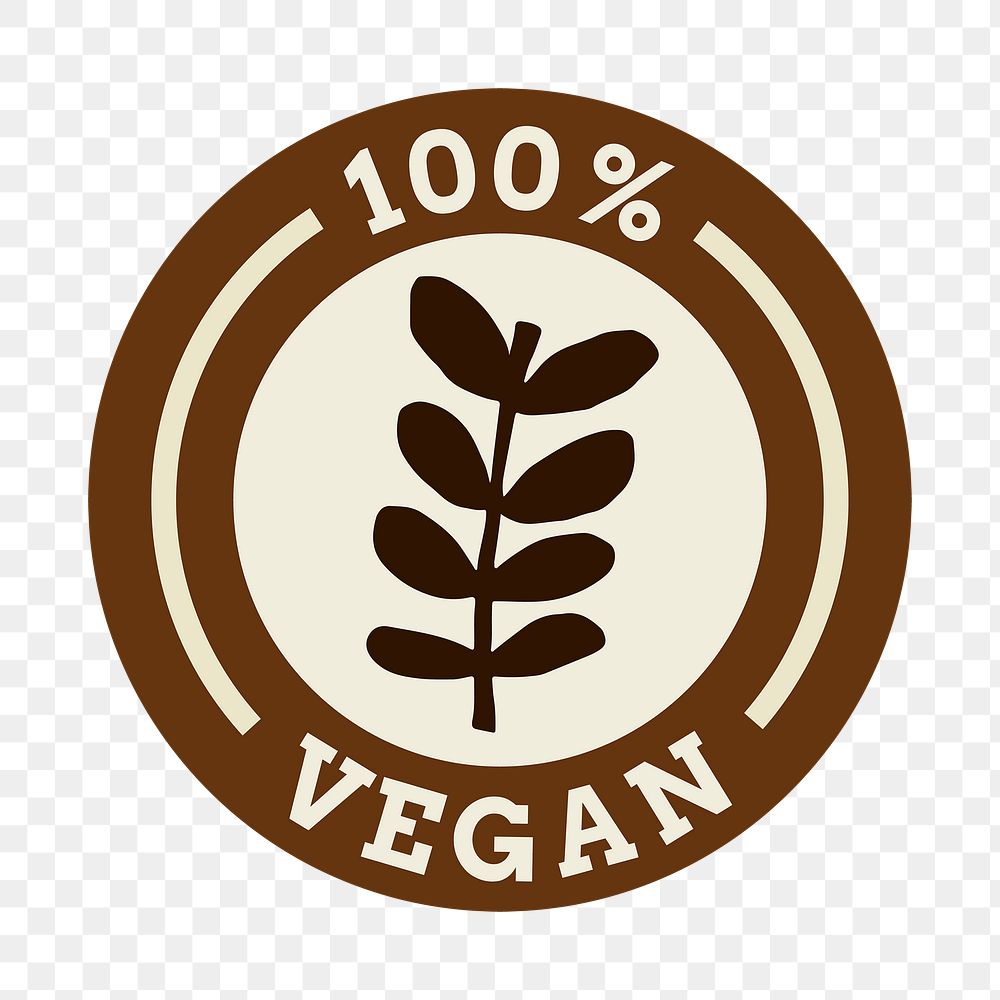 Png vegan label marketing sticker for food packaging