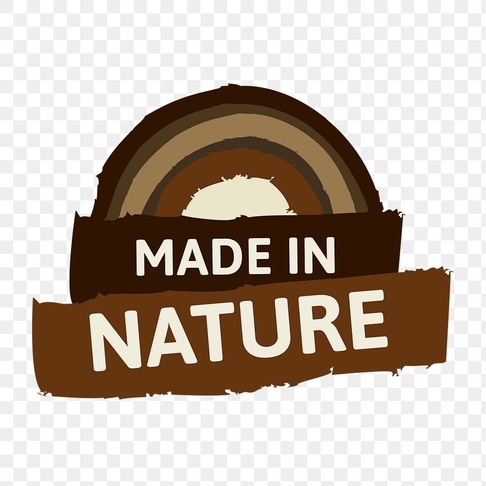 Png made in nature sticker for healthy diet food marketing campaign