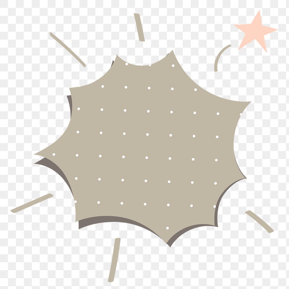 Speech bubble png sticker in gray dotted paper pattern style