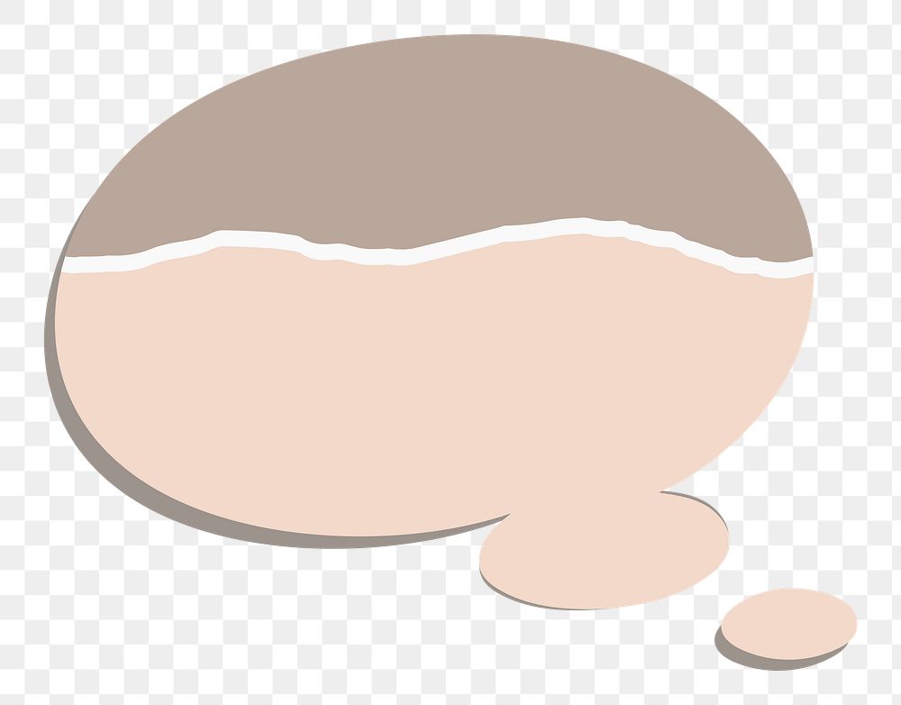 Thought bubble png sticker in two tone style