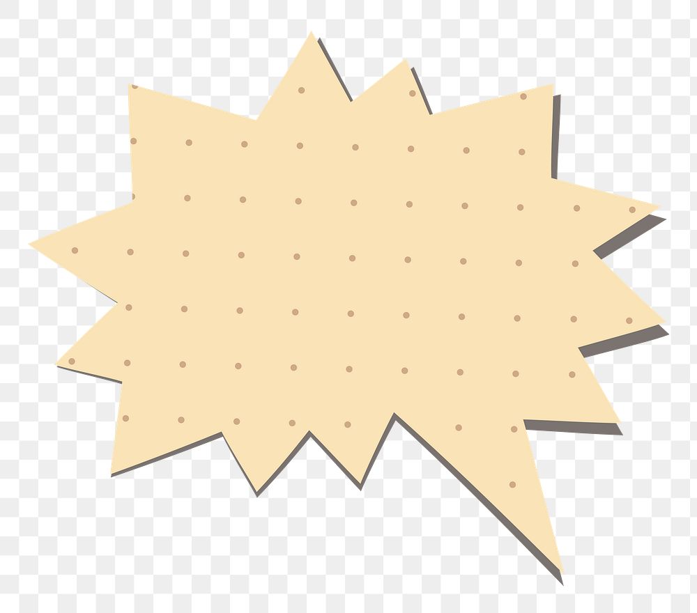 Speech bubble png sticker in beige dotted paper pattern style