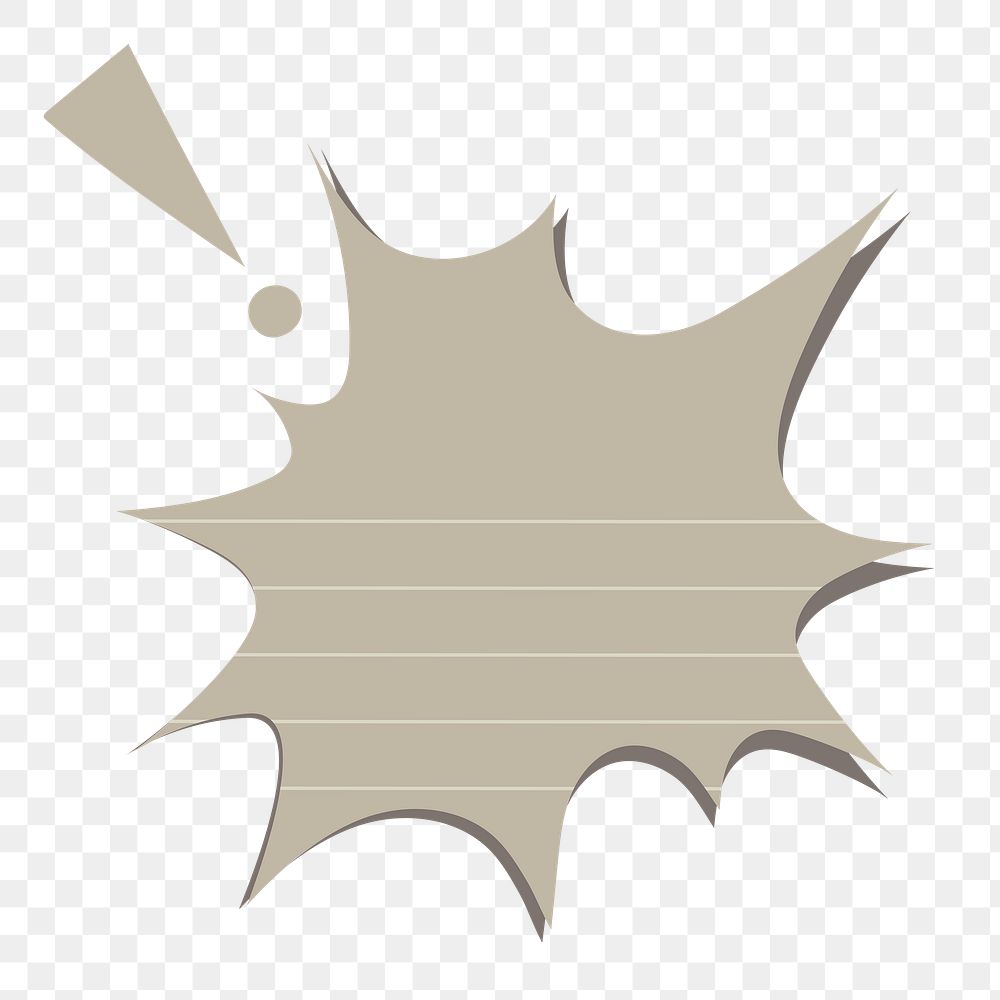 PNG speech bubble sticker in gray lined paper pattern style