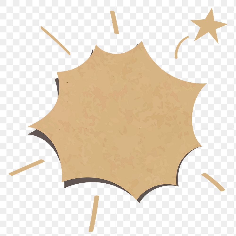 Speech bubble png sticker in textured brown tone