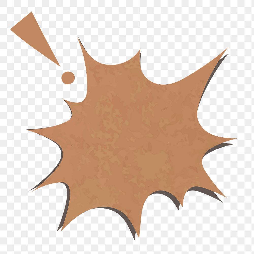 Speech bubble png sticker in textured brown tone