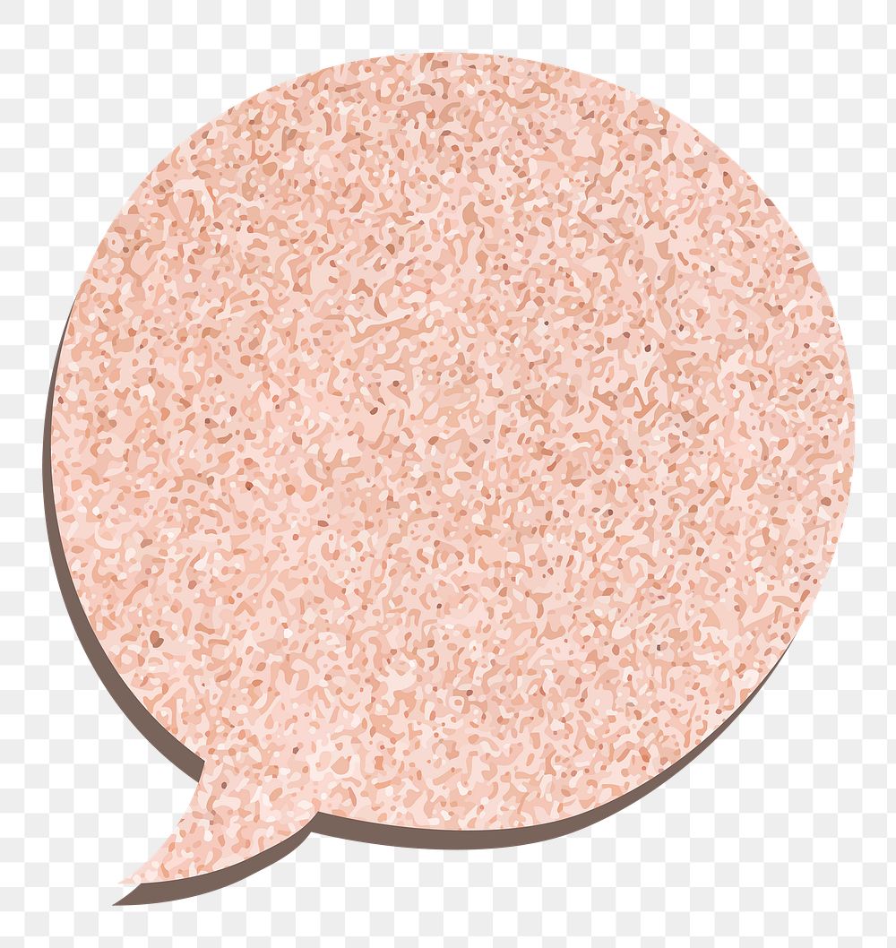 PNG speech bubble sticker in pink glitter texture style
