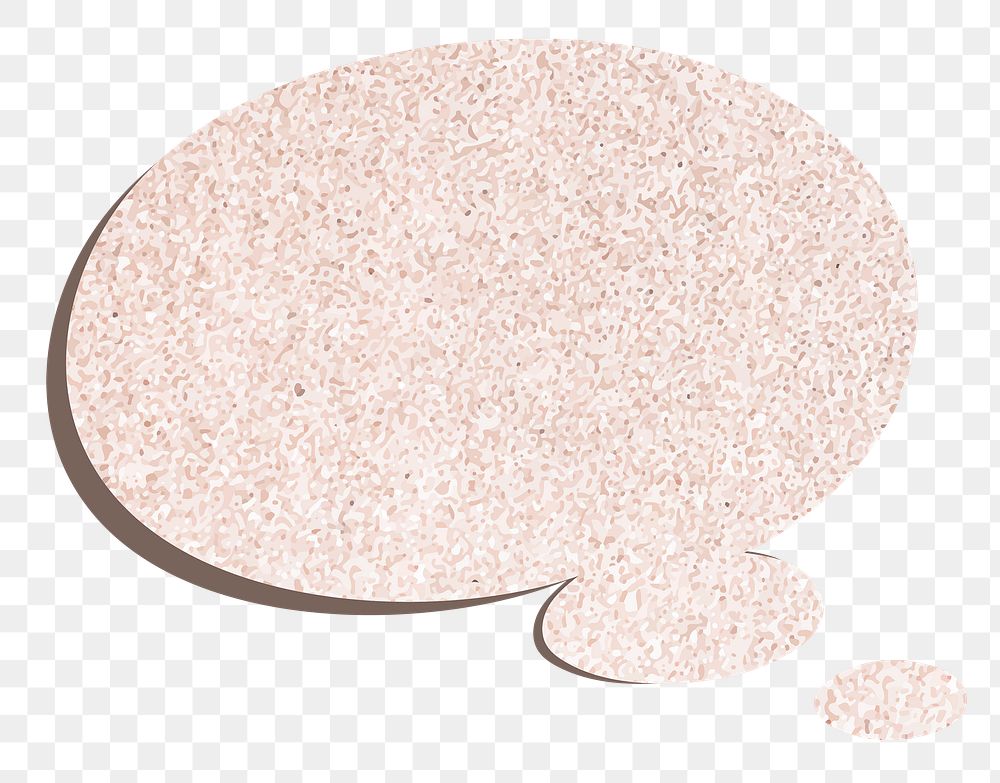 Thought bubble png sticker in pink glitter texture style