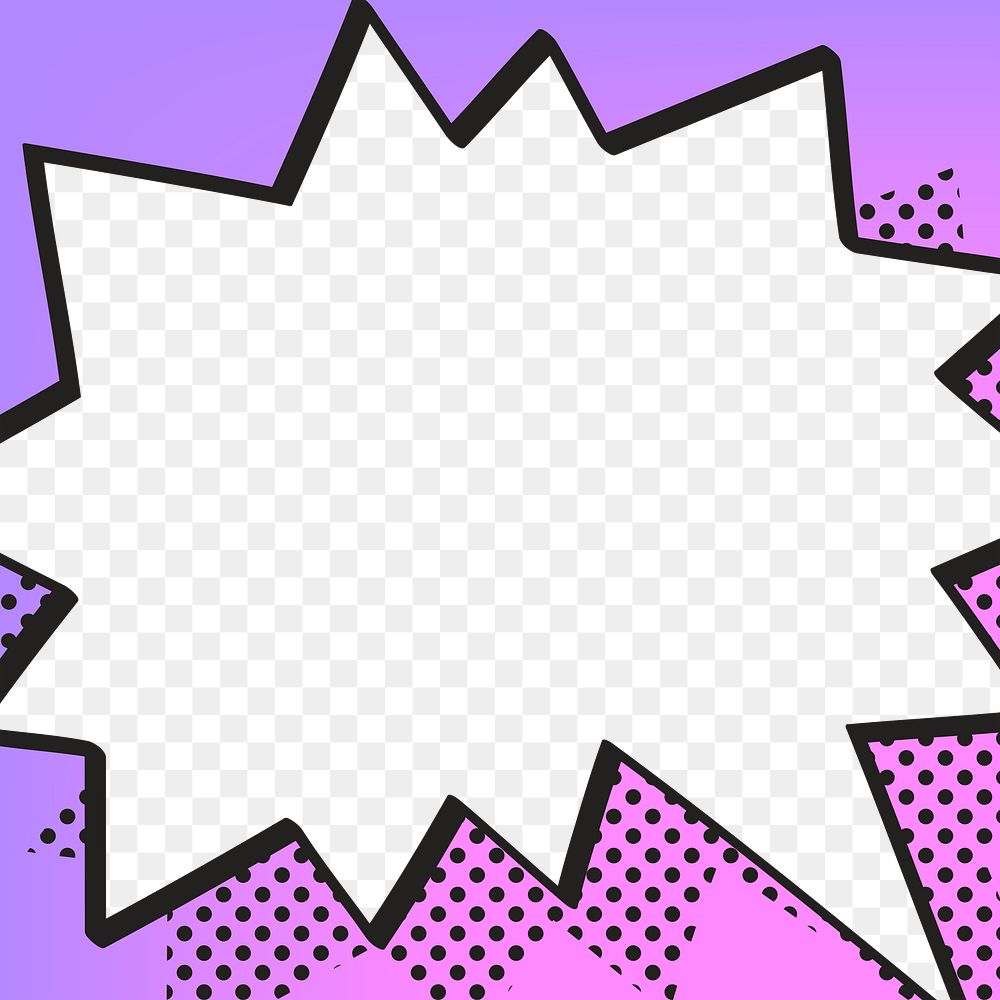 Speech bubble png frame sticker, cartoon halftone style