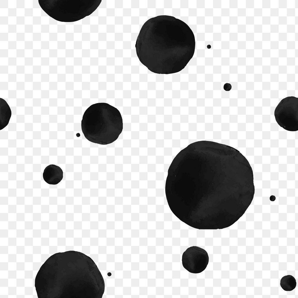 Png pattern of polka dot ink brush texture transparent background