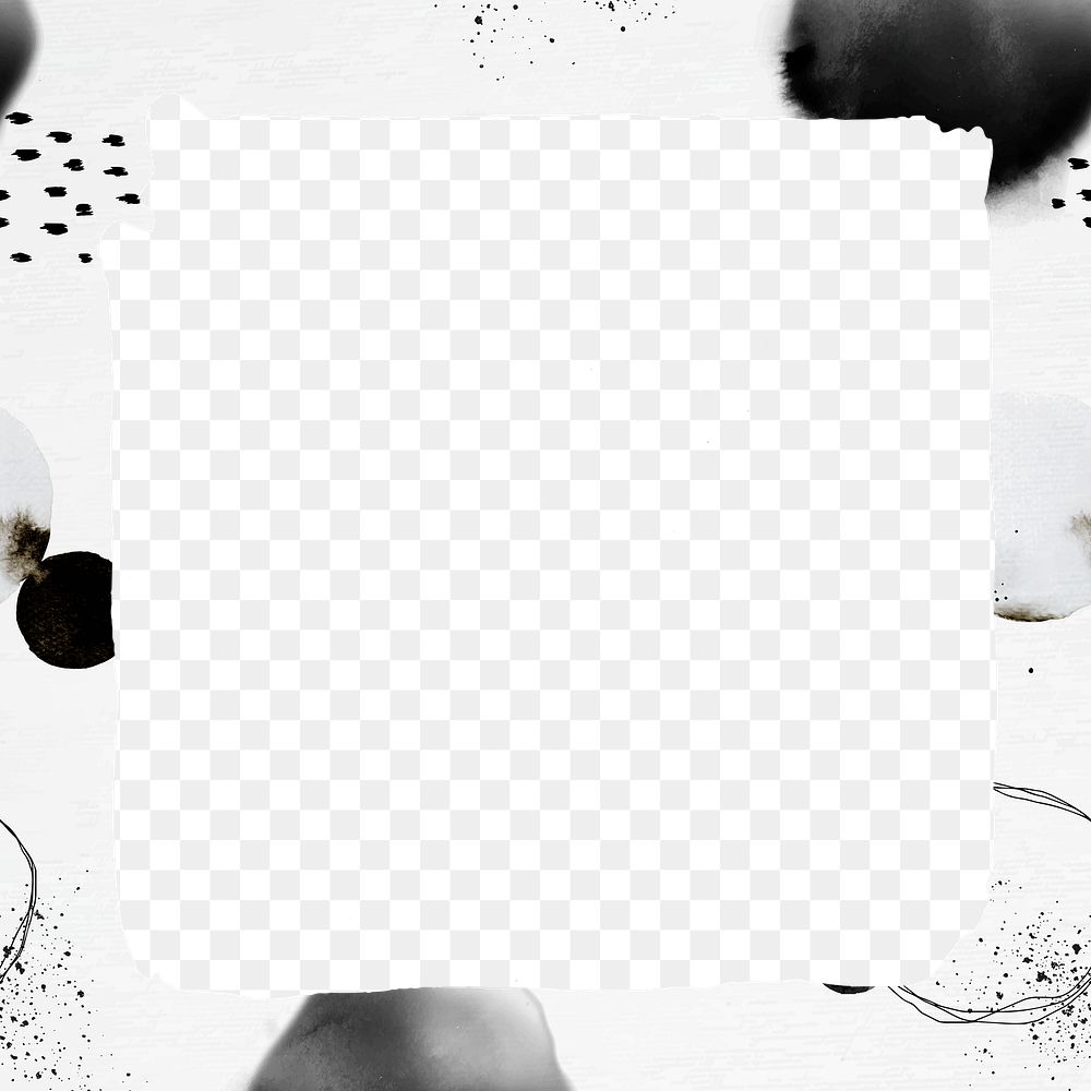 Png frame of  ink brush pattern transparent background