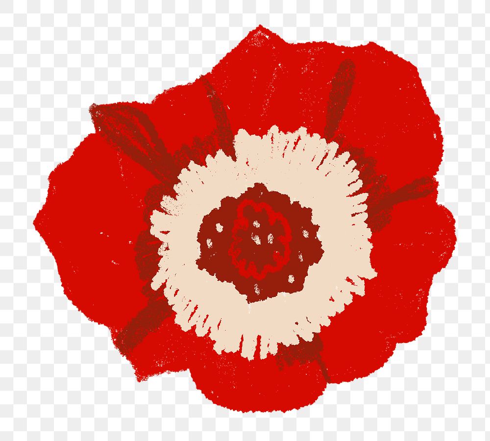 Anemone png flower sticker red illustration