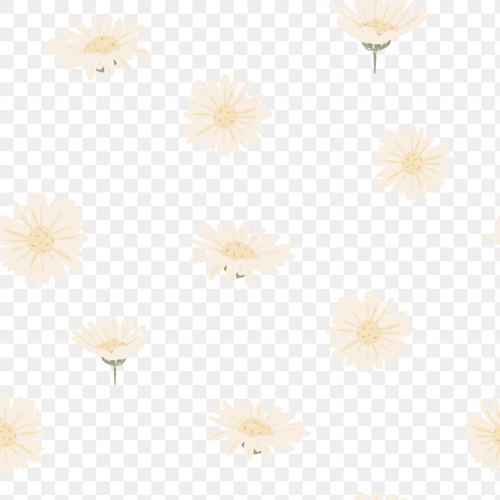 Dais png flower pattern in white on transparent background