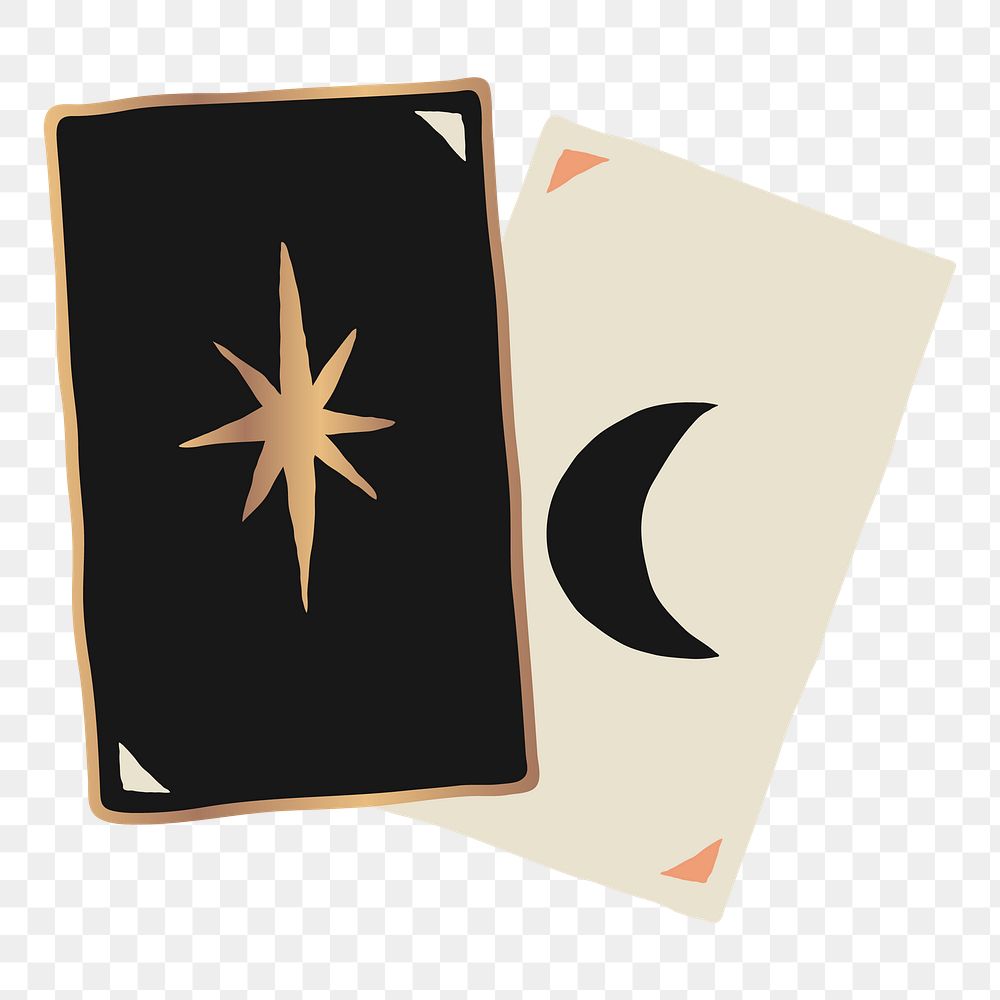 Tarot cards logo png mystical magic clipart illustration minimal drawing