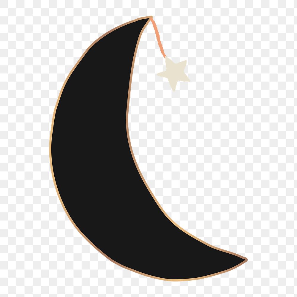 Crescent moon icon png mystical magic clipart illustration minimal drawing