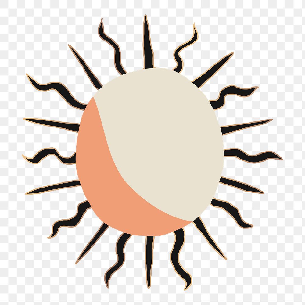 Sun symbol png mystical magic clipart illustration minimal drawing