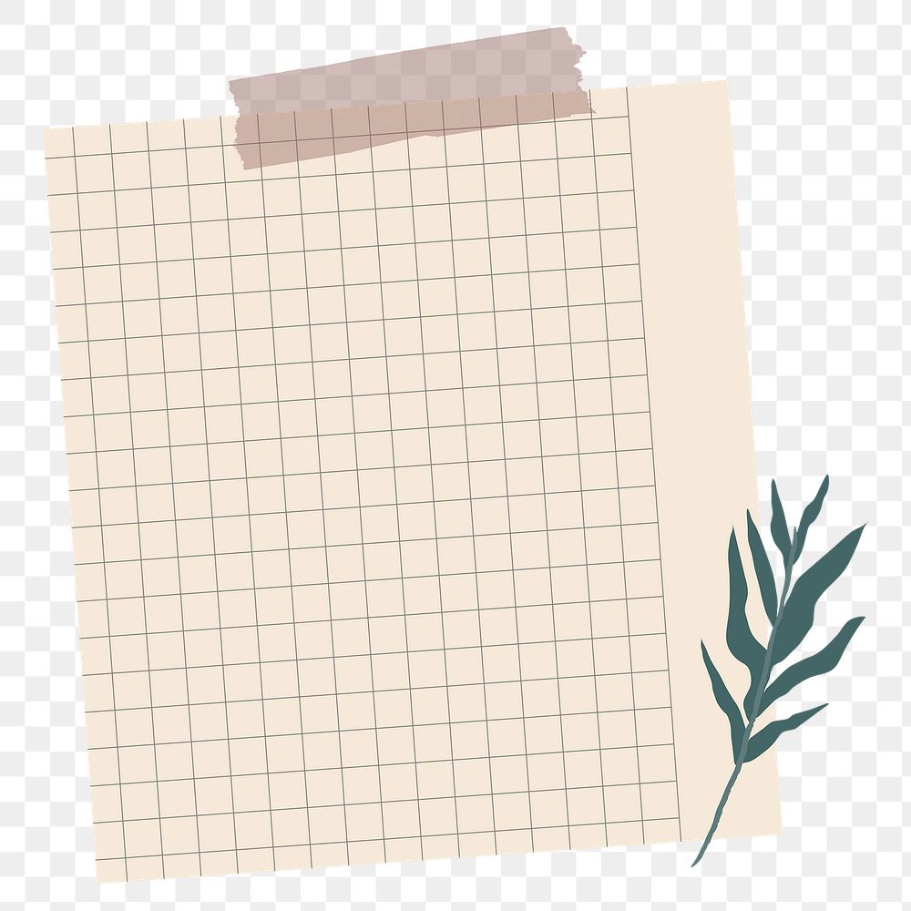 PNG grid paper note clipart, transparent background