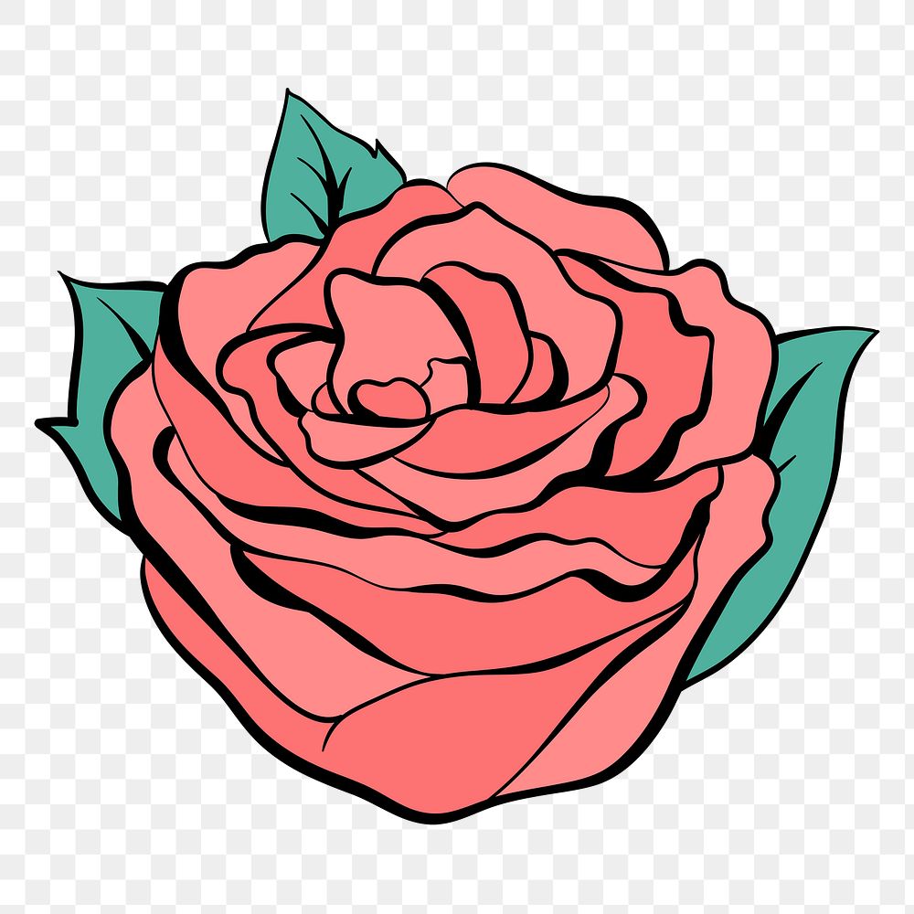 Flash old school tattoo pink rose vintage png icon