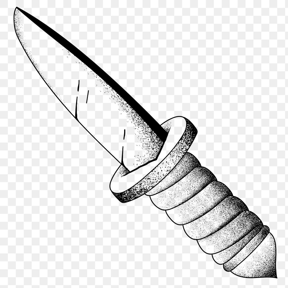 Vintage outline camp knife flash old school tattoo png icon