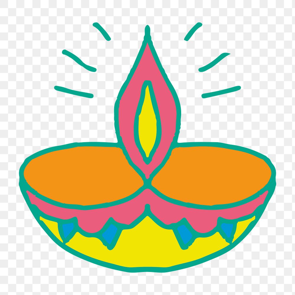 Indian rangoli candle element transparent png