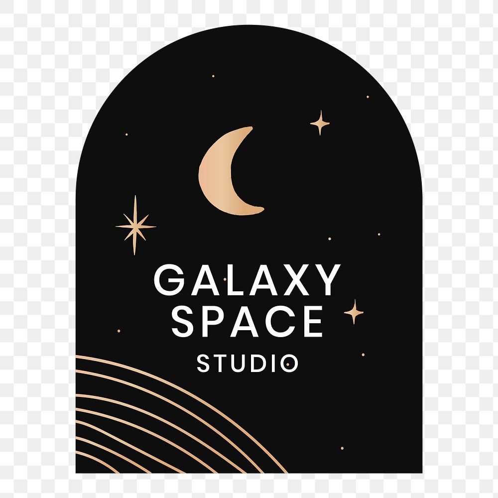Png galaxy space studio black and gold cute logo design