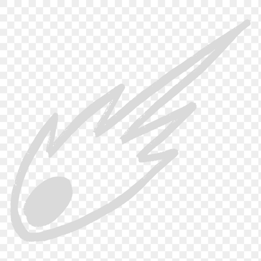 Silver png asteroid galactic doodle sticker
