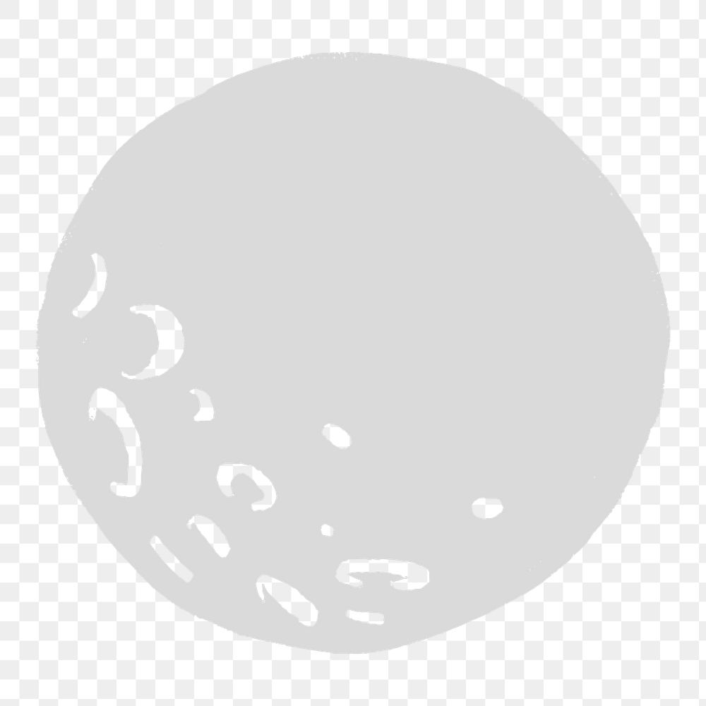 Full moon png white space doodle sticker